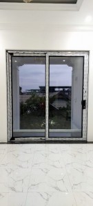 Pintu Sliding UPVC Warna Hitam+ Kaca Mati di Banjarmasin