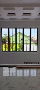 JENDELA KACA MATI 5 DAUN UPVC WARNA HITAM + LIST REGAL DI BANJARMASIN