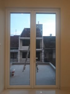 pintu double swing upvc + kaca tempered