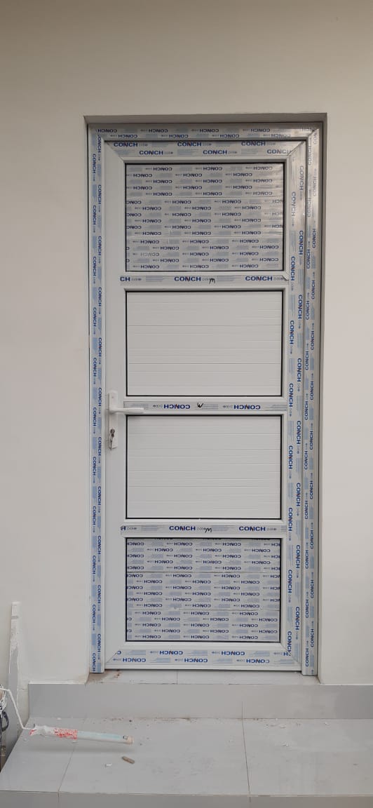 pintu swing panel upvc 3 palang